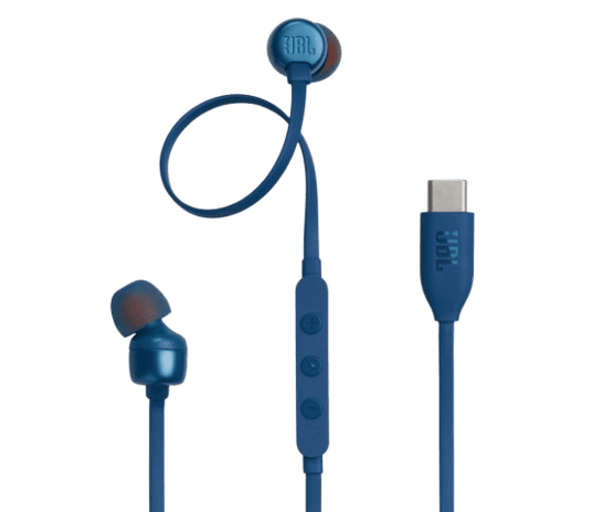 EARPHONES JBL TUNE 310C WITH USB-C BLUE (JBLT310CBLUAM)