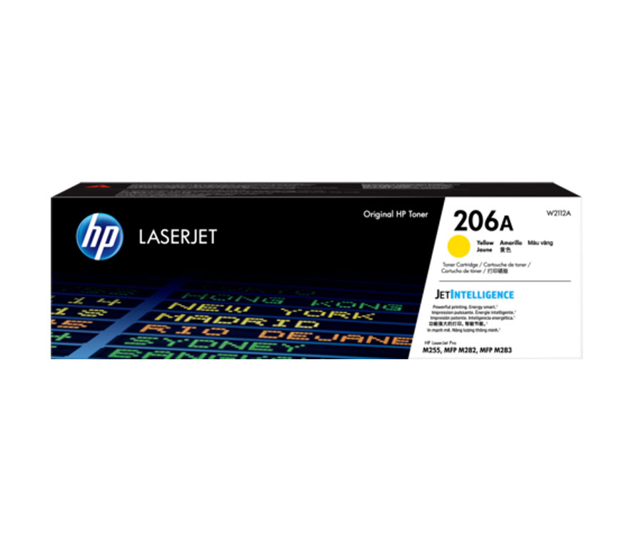 TONER HP(#206A) PARA LASERJET PRO COLOR M255DW/M283FDW/M283CDW YELLOW(W2112A)