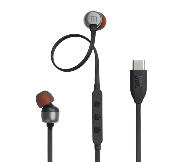 EARPHONES JBL TUNE 310C WITH USB-C BLACK (JBLT310CBLKAM)