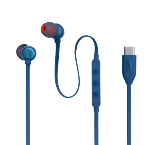 EARPHONES JBL TUNE 310C WITH USB-C BLUE (JBLT310CBLUAM)
